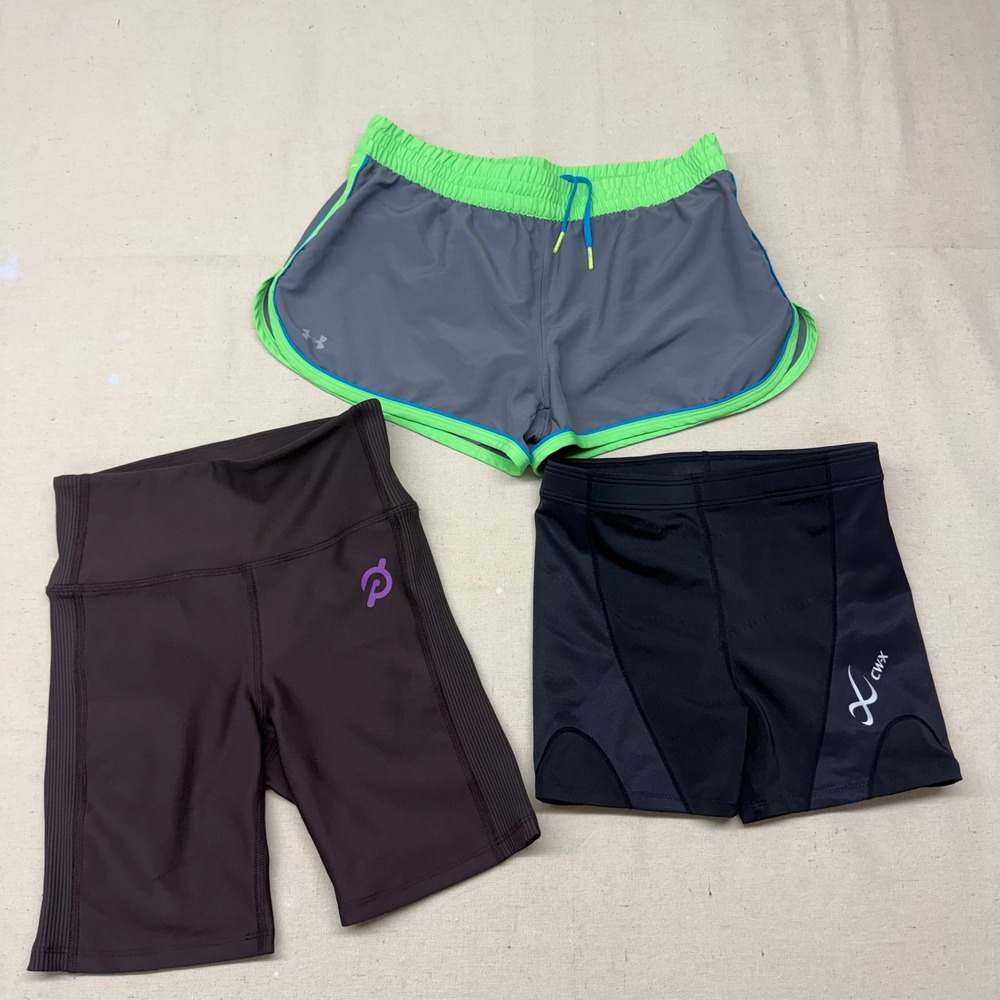 Lot of 3 Womens Athletic Shorts Under Armour Peloton CW-X Size Small Compression